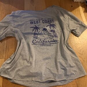 Off shoulder west coast graphic tee